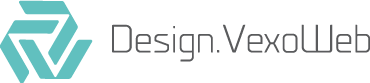 Design.VexoWeb logo featuring a modern, geometric icon and the company name.