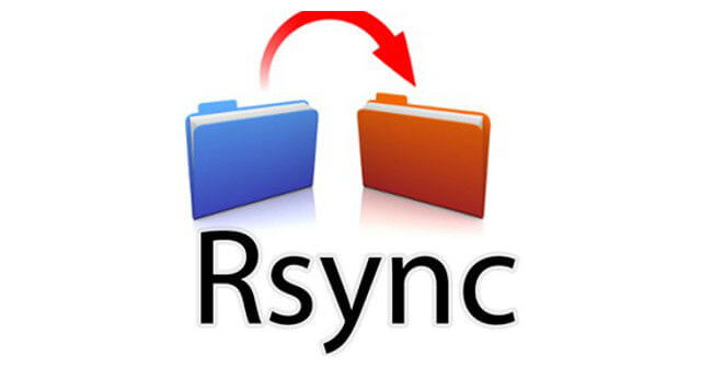 Illustration of Rsync with blue and orange folders and an arrow